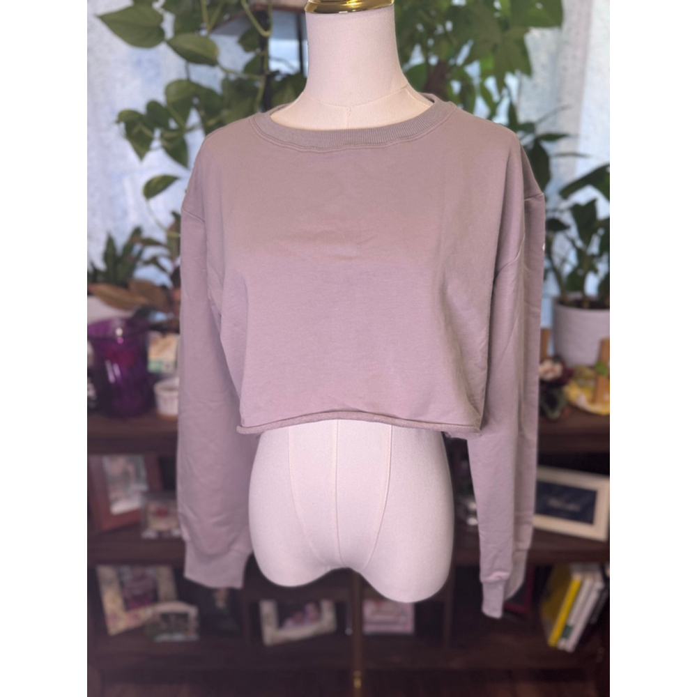 Women's Werk Taupe Cropped Sweatshirt L